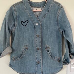 Stella McCartney Kids denim shirt/jacket with rainbow & embroidery size 4 years